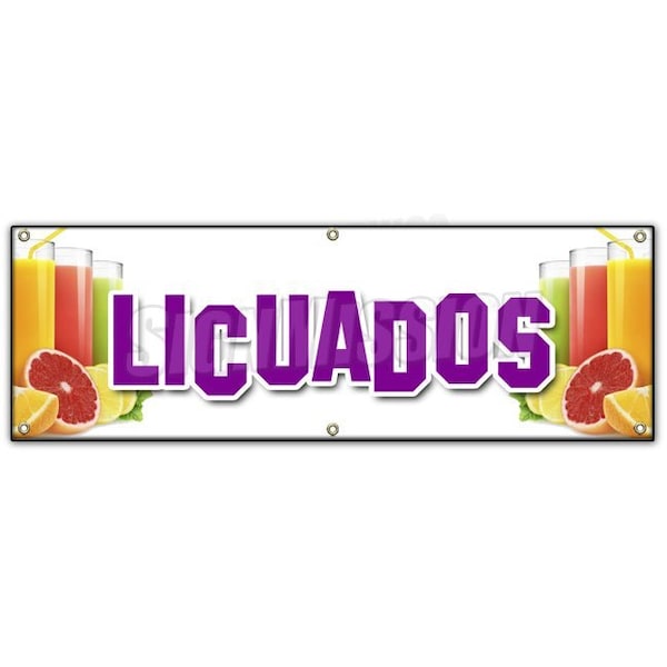 Signmission LICUADOS BANNER SIGN smoothie fruit blended beverage latin cold ice B-72 Licuados - main